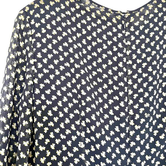 Orla Kiely RARE chiffon clover shamrock ditsy  print midi dress size 6 - Picture 12 of 14